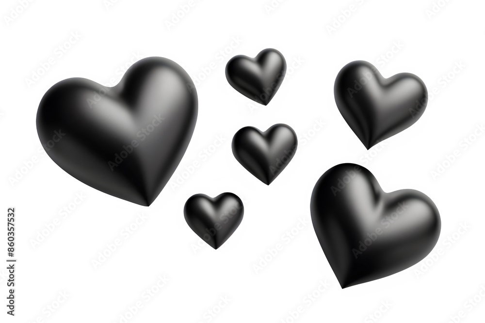 3D black hearts 3D black hearts