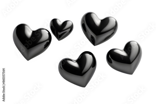 3D black hearts