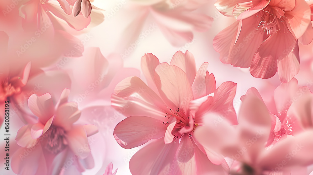 Abstract floral backdrop of pink flowers over pastel colors with soft style for spring or summer time Banner background with copy space : Generative AI Abstract floral backdrop of pink flowers over pastel colors with soft style for spring or summer time Banner background with copy space : Generative AI