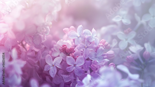 white background from flowers of lilac : Generative AI