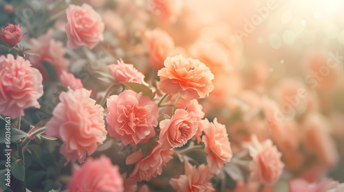 retro flowers background : Generative AI