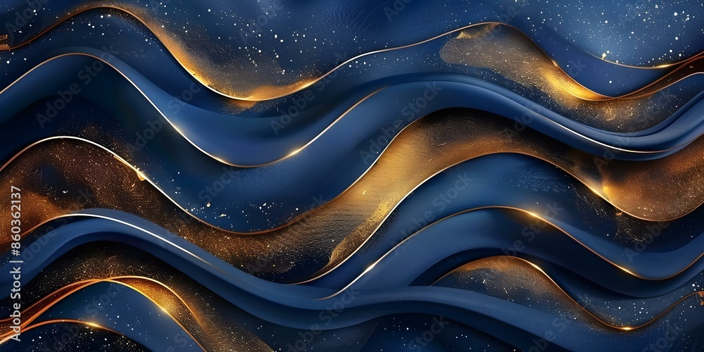 Elegant navy blue and gold abstract wave line art for stylish home decor. Concept Navy Blue and Gold Decor, Abstract Wave Art, Stylish Home Decor, Elegant Wall Art Elegant navy blue and gold abstract wave line art for stylish home decor. Concept Navy Blue and Gold Decor, Abstract Wave Art, Stylish Home Decor, Elegant Wall Art