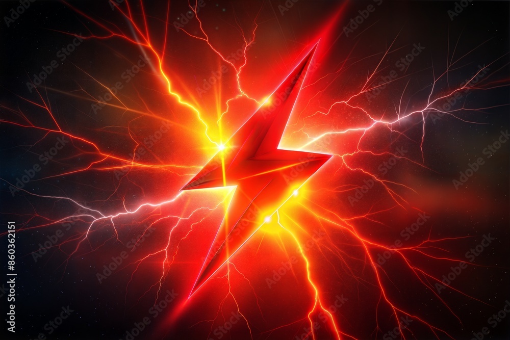 A red lightning bolt. A red lightning bolt.