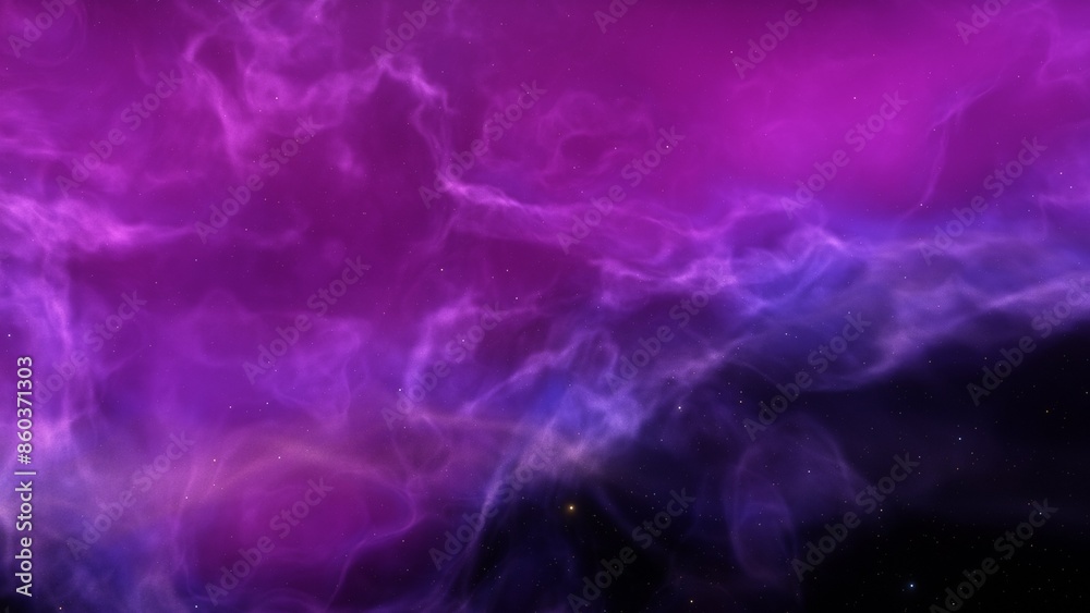 Obraz premium red-violet nebula in outer space, horsehead nebula, unusual colorful nebula in a distant galaxy, red nebula 3d render 