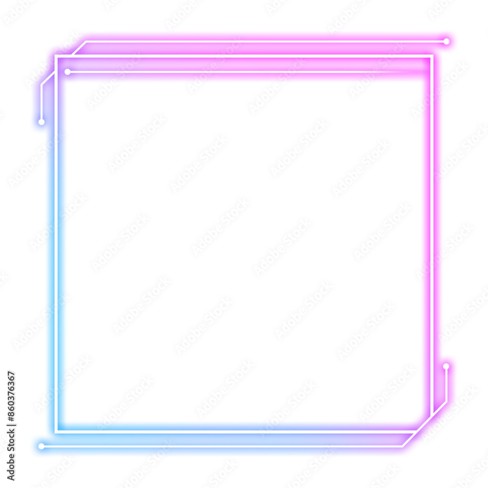 purple blue frame square neon light