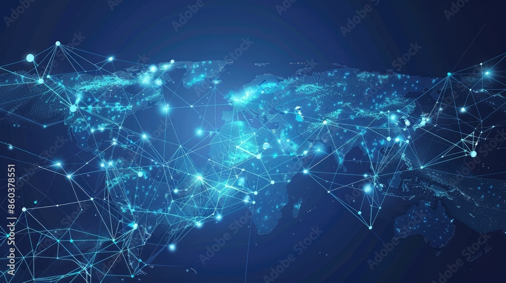 Global network connection. World and map point and line composition concept of global business Global network connection. World and map point and line composition concept of global business