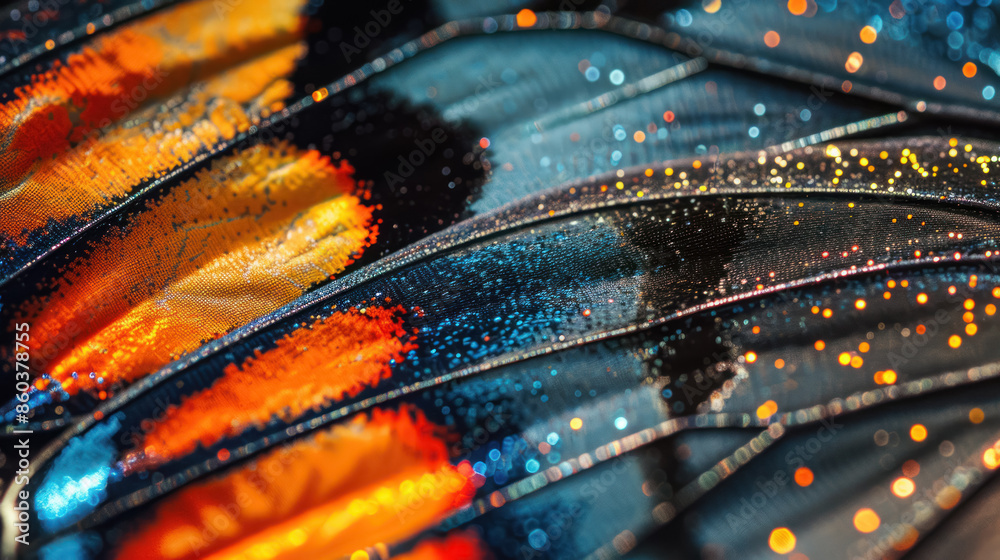 extreme close up of vibrant butterfly wings with glittering details and vivid colors extreme close up of vibrant butterfly wings with glittering details and vivid colors