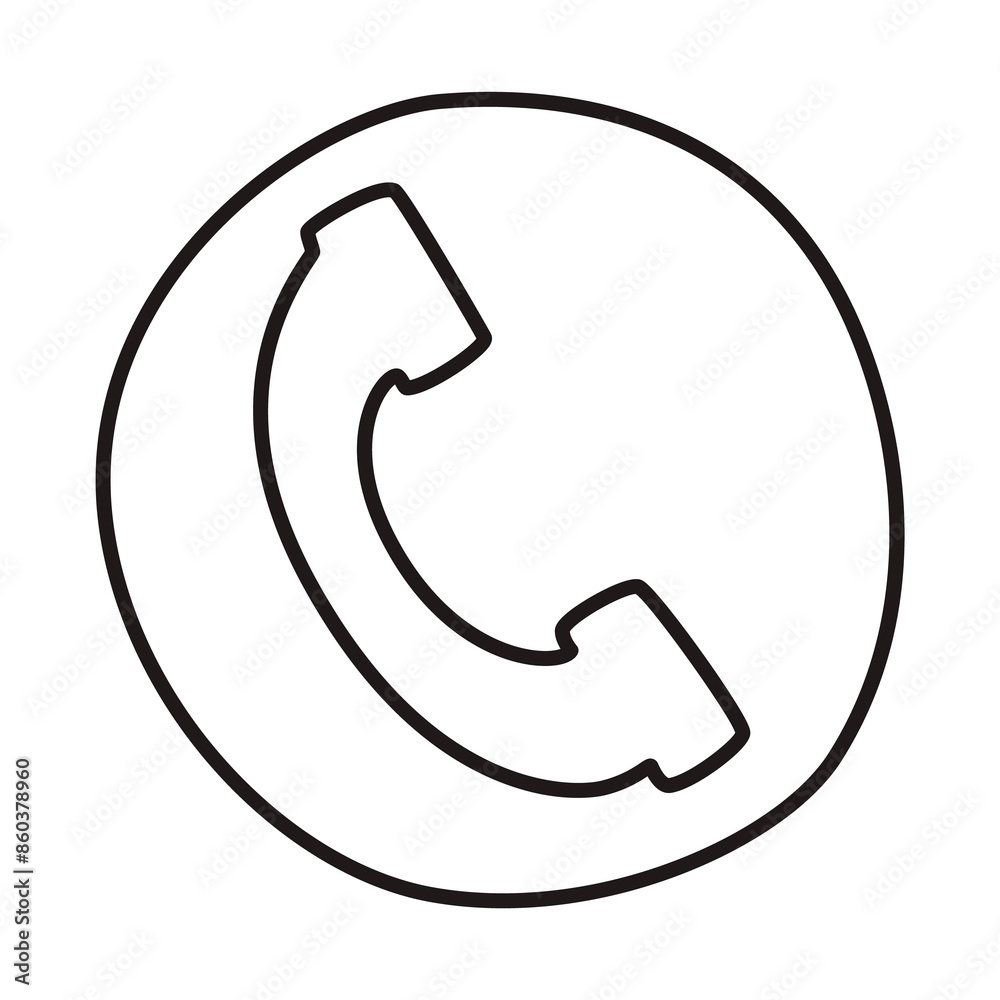Doodle telephone call icon or logo, hand drawn with thin black line. Png clipart isolated on transparent background Doodle telephone call icon or logo, hand drawn with thin black line. Png clipart isolated on transparent background