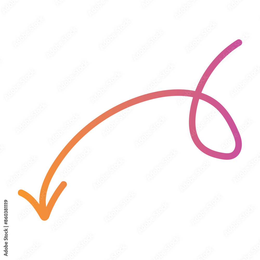 Colourful Abstract Free Flowing Doodle Arrow Colourful Abstract Free Flowing Doodle Arrow