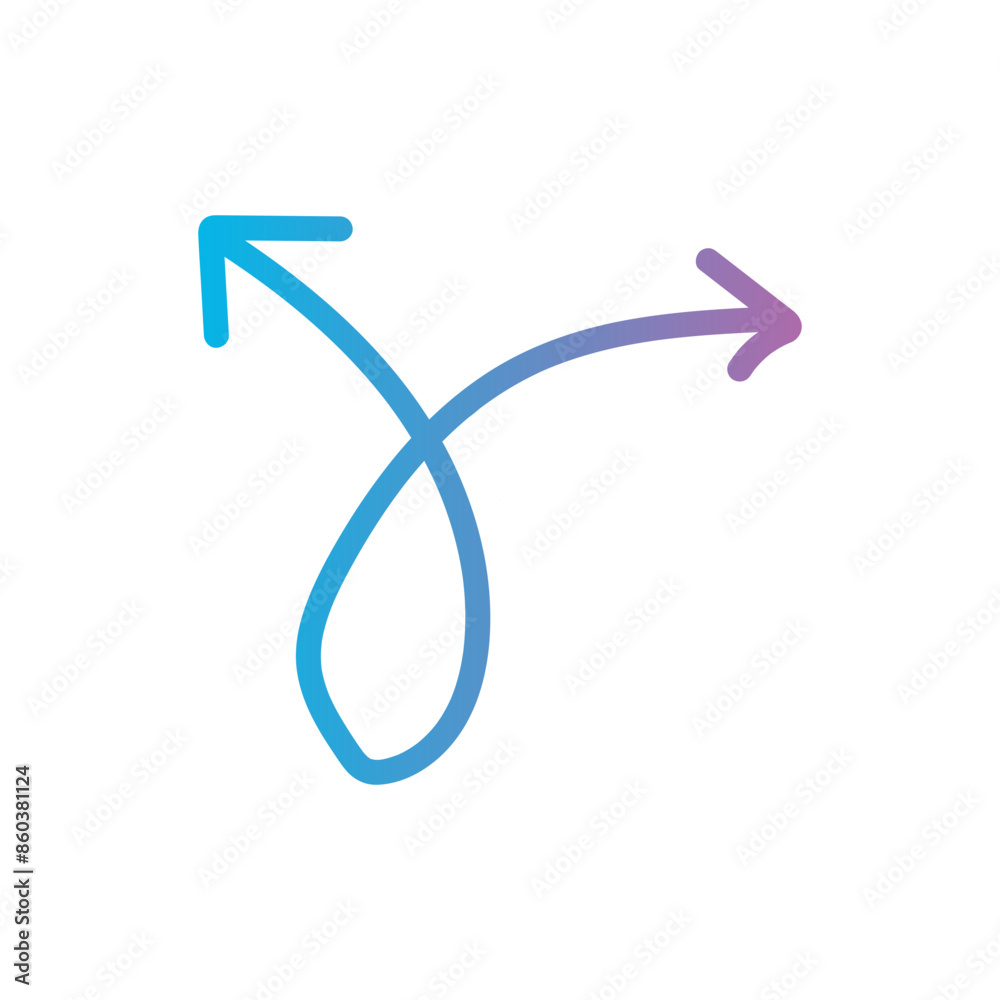 Colourful Abstract Free Flowing Doodle Arrow Colourful Abstract Free Flowing Doodle Arrow