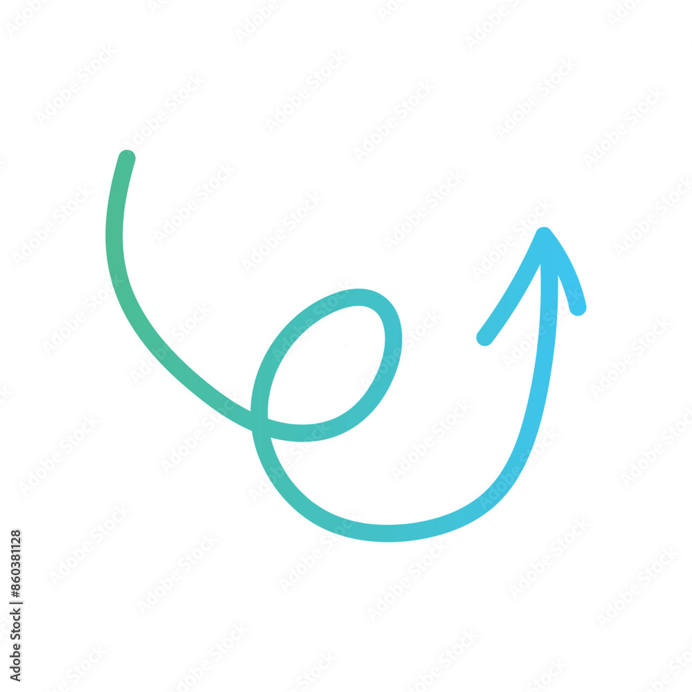 Colourful Abstract Free Flowing Doodle Arrow Colourful Abstract Free Flowing Doodle Arrow