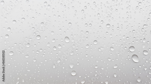 Drops of Water, Rain and Dew on White Background, Abstract Image, Texture, Pattern Background, Wallpaper, Background, Cover and Screen of Cell Phone, Smartphone, Computer, Laptop, Format 9:16 and 16:9