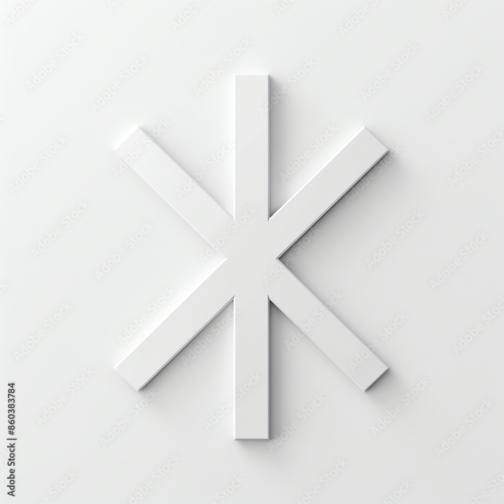 Obraz premium 3D White Asterisk on White Background