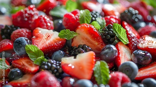 Colorful Fresh Mixed Berry ...