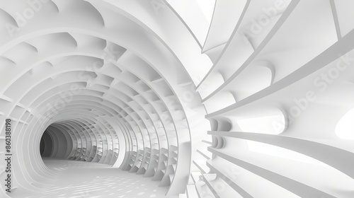 Wallpaper Mural Abstract White Tunnel: An Architectural Perspective Torontodigital.ca