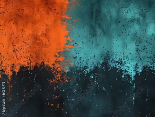 Teal Orange Black Gradient Abstract BackgroundModern Design Elements photo