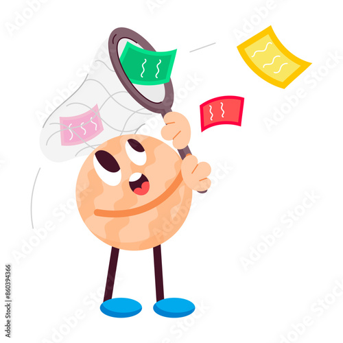 Premium flat sticker depicting email stealing 