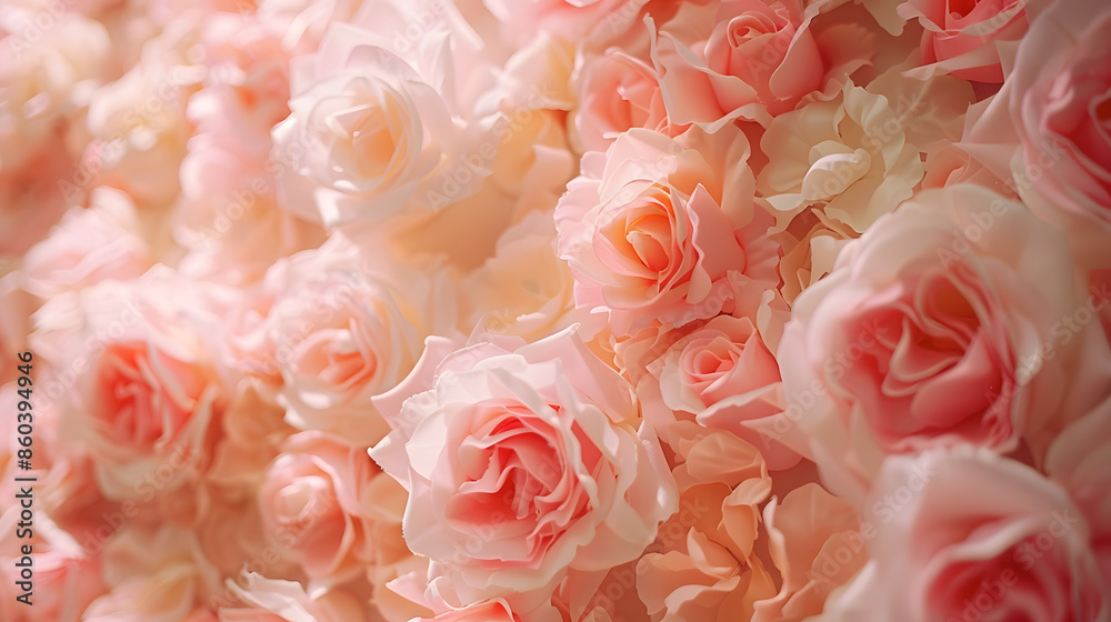 Pink Roses backdrop for wedding party and Valentines day Colorful flowers background and texture : Generative AI Pink Roses backdrop for wedding party and Valentines day Colorful flowers background and texture : Generative AI