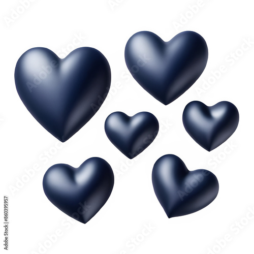 3D navy hearts