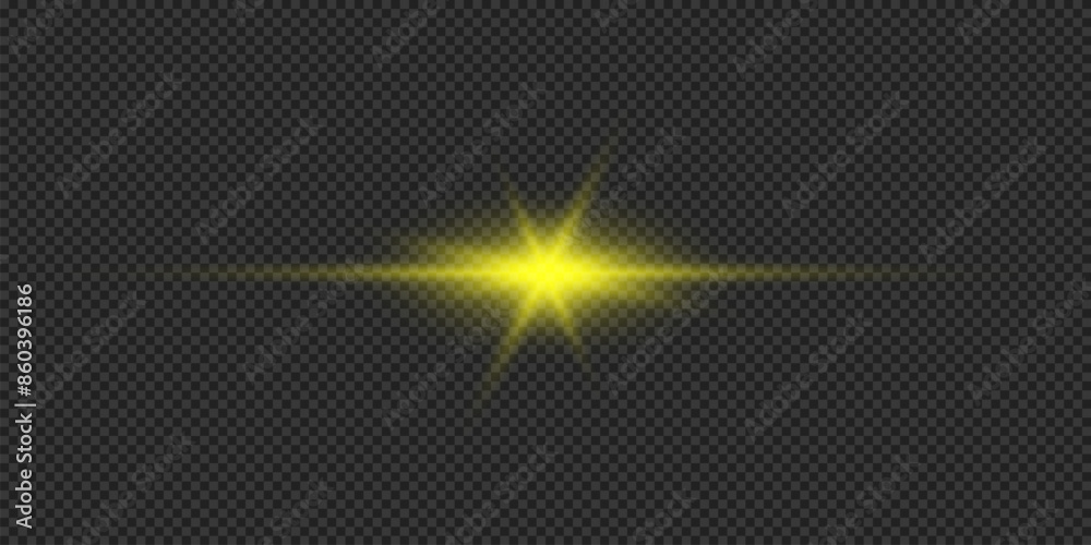 Yellow horizontal light effect of lens flares Yellow horizontal light effect of lens flares