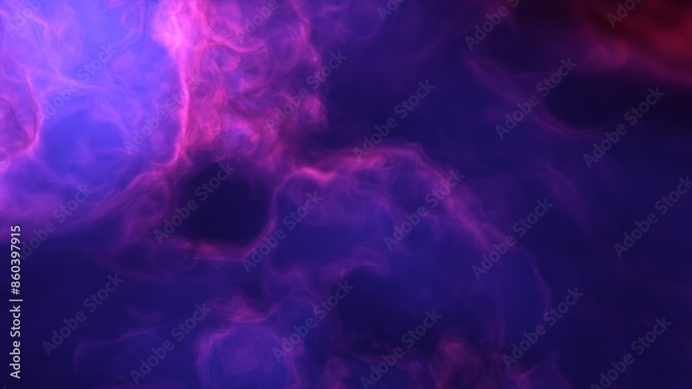 A blue and purple space background with stars and a galaxy