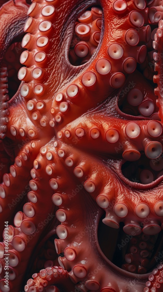 Close Up of Red Octopus Tentacles With Suckers Close Up of Red Octopus Tentacles With Suckers