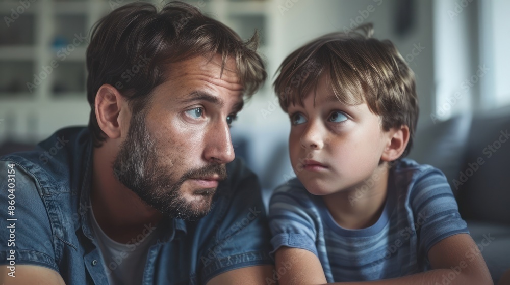 Obraz premium a child's sincere apology to his dady, when he makes a mistake