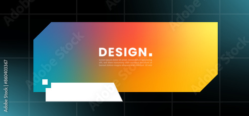 Futuristic element vector illustration. Colorful lower third video overlay.