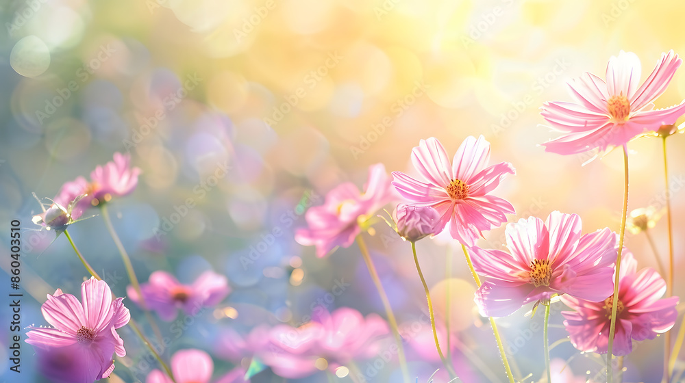 Cosmos flowers blooming in garden : Generative AI