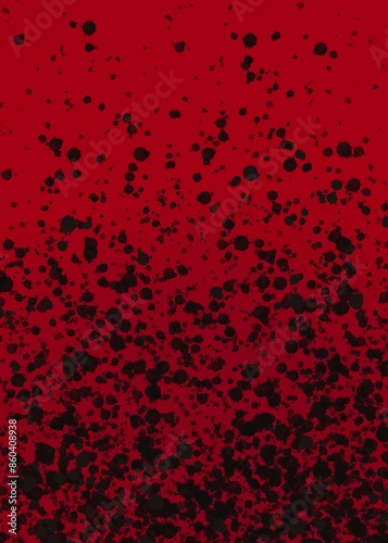 Black dot splatter with red background