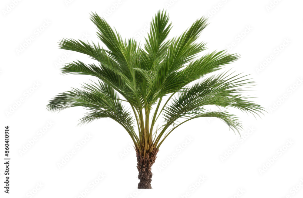 Lush tropical palm tree with vibrant green fronds, perfect for nature, botanical, and tropical-themed projects, isolated with transparent concept Lush tropical palm tree with vibrant green fronds, perfect for nature, botanical, and tropical-themed projects, isolated with transparent concept