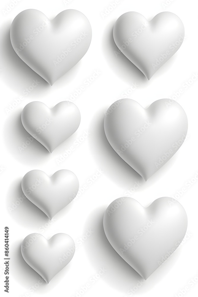 3D white hearts 3D white hearts