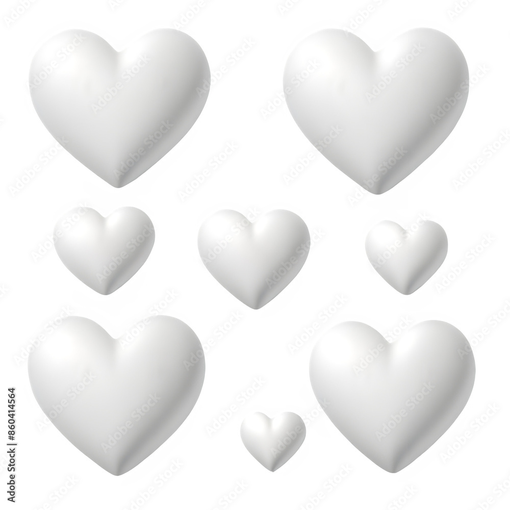 3D white hearts 3D white hearts