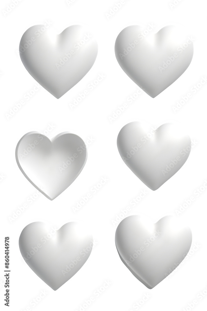 3D white hearts 3D white hearts