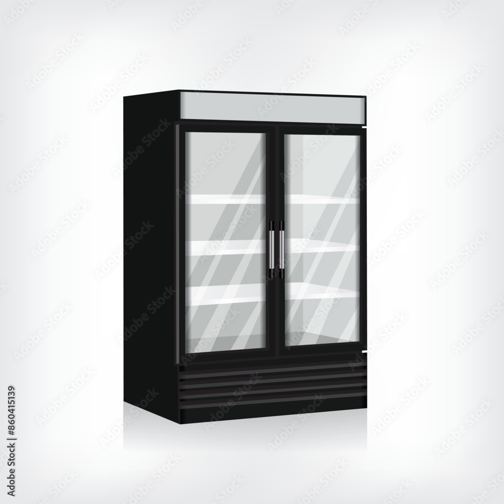 Vertical glass refrigerators showcase for drinks with two doors Vertical glass refrigerators showcase for drinks with two doors