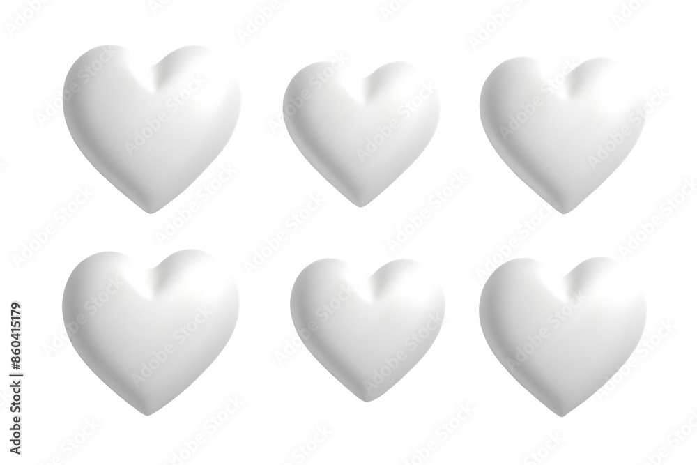 3D white hearts 3D white hearts