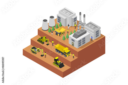 Mining industry isometric