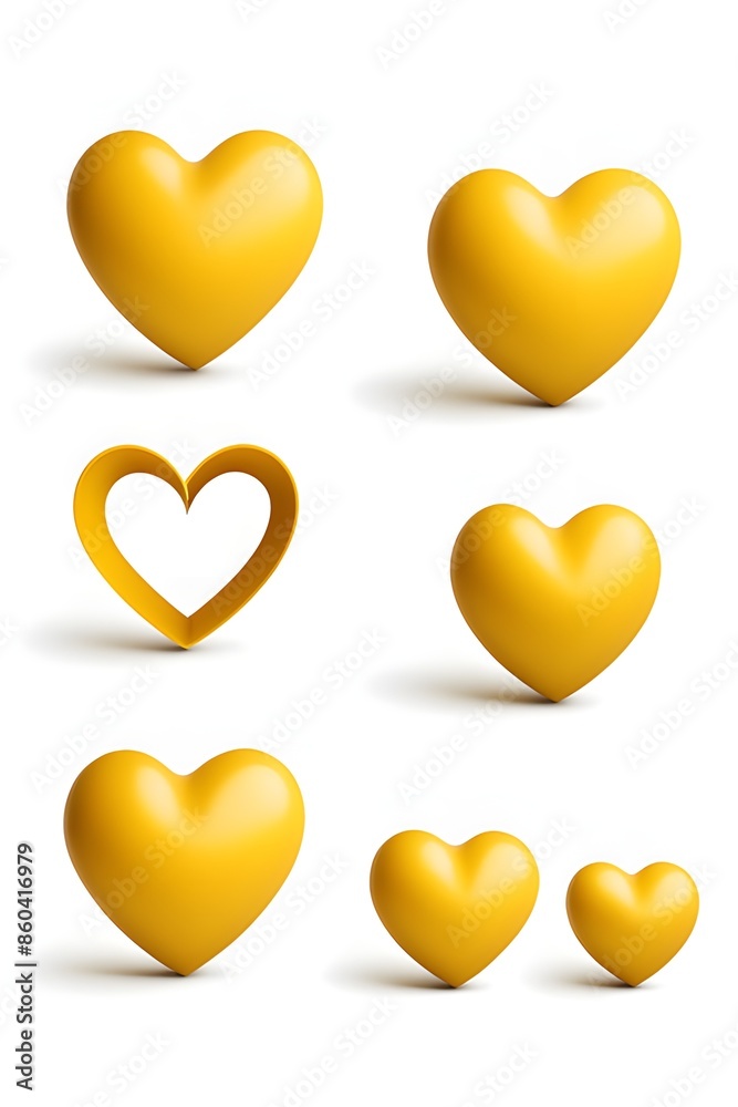 3D yellow hearts 3D yellow hearts