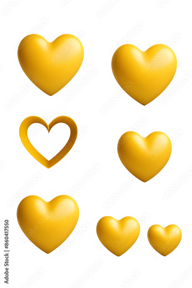 3D yellow hearts 3D yellow hearts