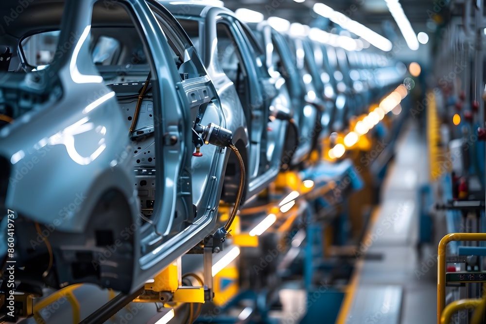 Car Assembly Line in a Modern Factory Car Assembly Line in a Modern Factory