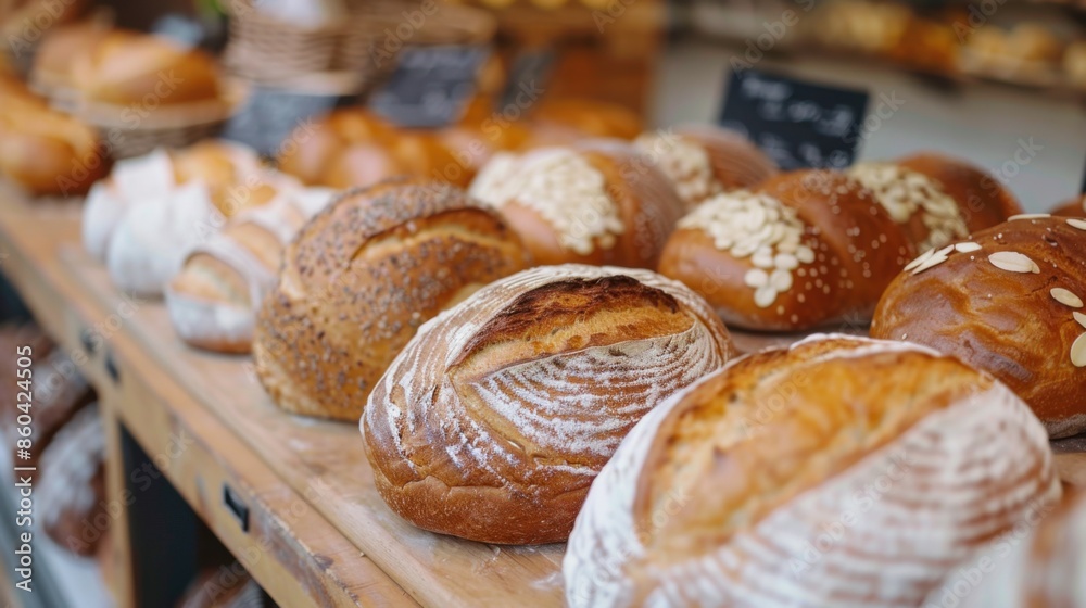 Assortment of freshly baked bread in the bakery. Assortment of freshly baked bread in the bakery.