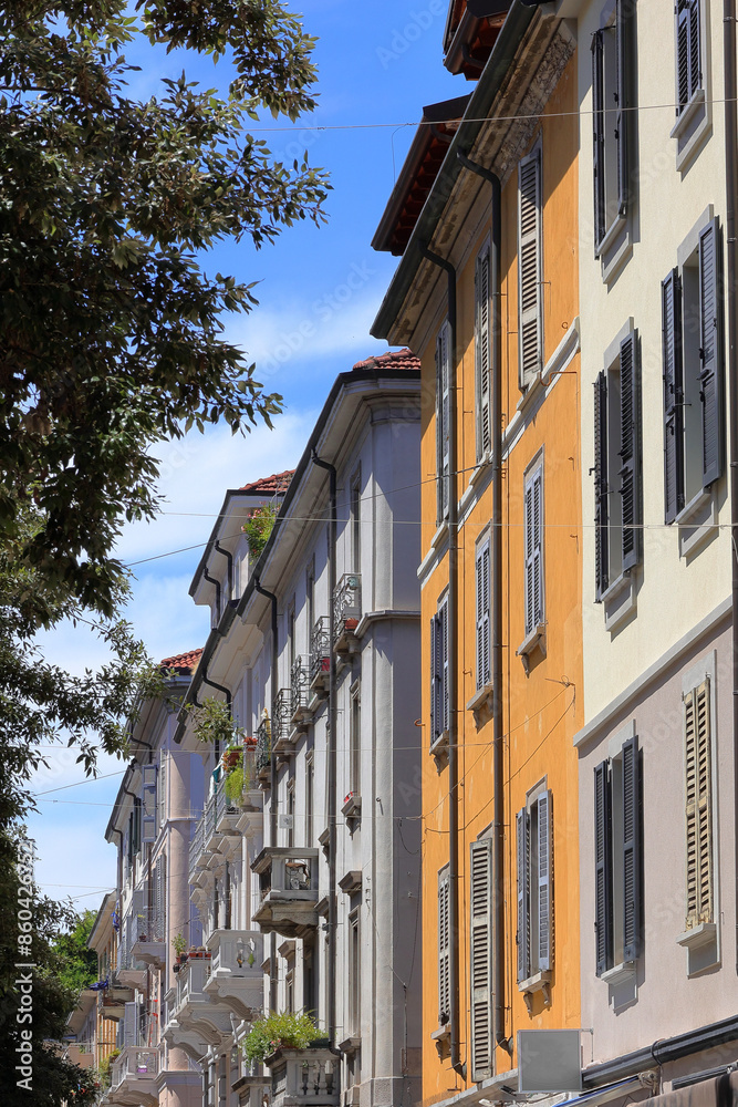 Fototapeta premium historical buildings in the downtown of milan italy