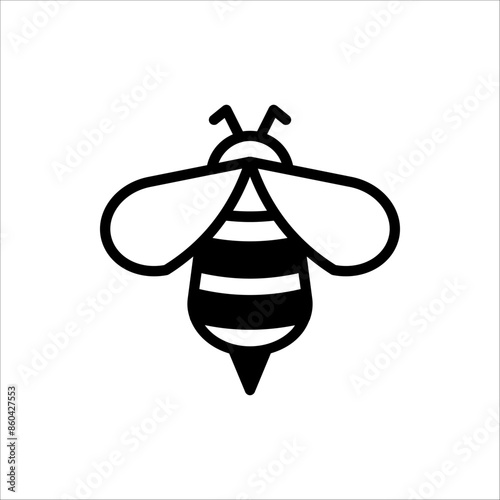 Bee icon. Vector illustration for web design. isolated on white background.