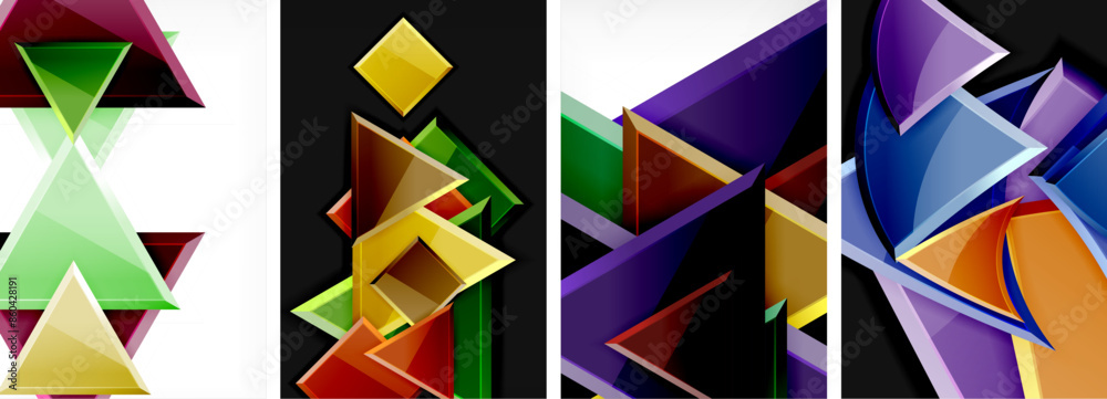 Triangle composition poster background set for wallpaper, business card, cover, poster, banner, brochure, header, website Triangle composition poster background set for wallpaper, business card, cover, poster, banner, brochure, header, website