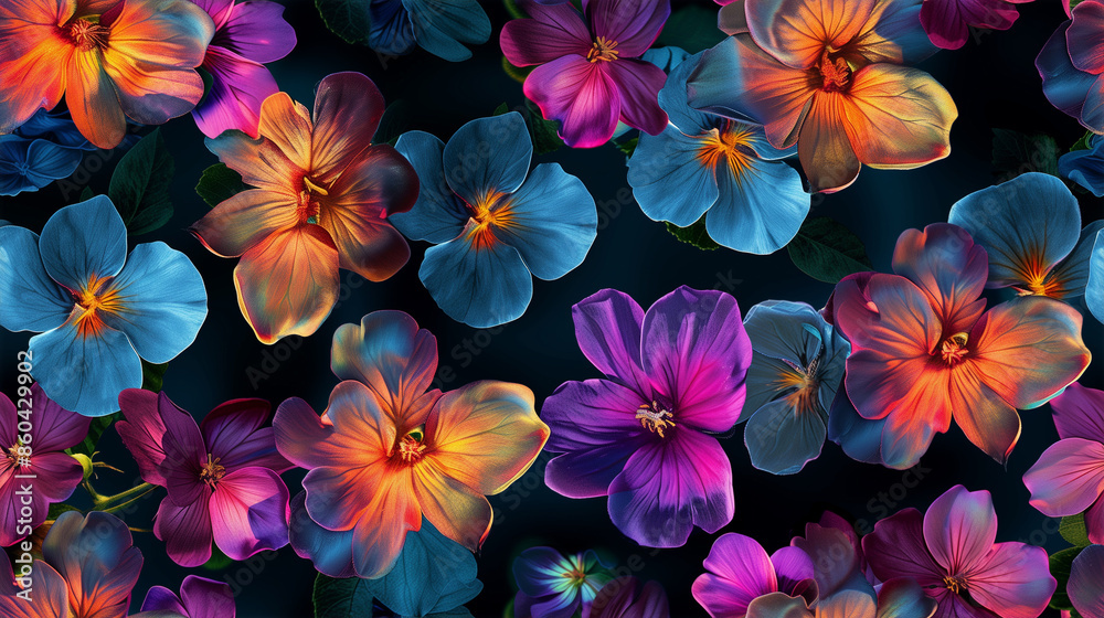 Fototapeta premium Dark flower pattern