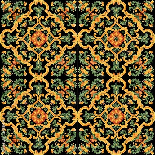 Cambodian patterned wall floor