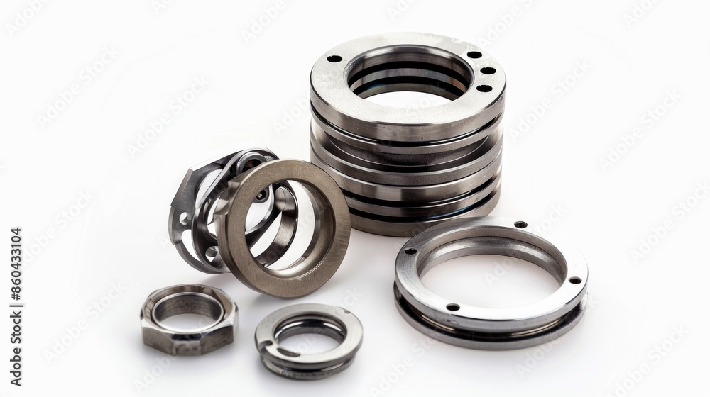 Piston Ring Compressors: Compresses piston rings for piston installation isolated on white background Piston Ring Compressors: Compresses piston rings for piston installation isolated on white background