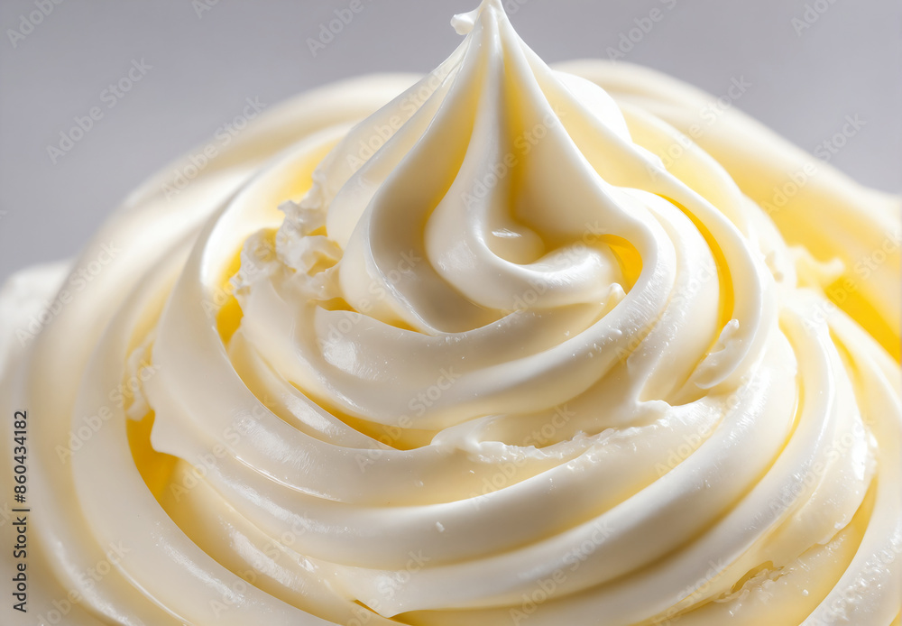 Close-up of whipped cream topping for a dessert Close-up of whipped cream topping for a dessert