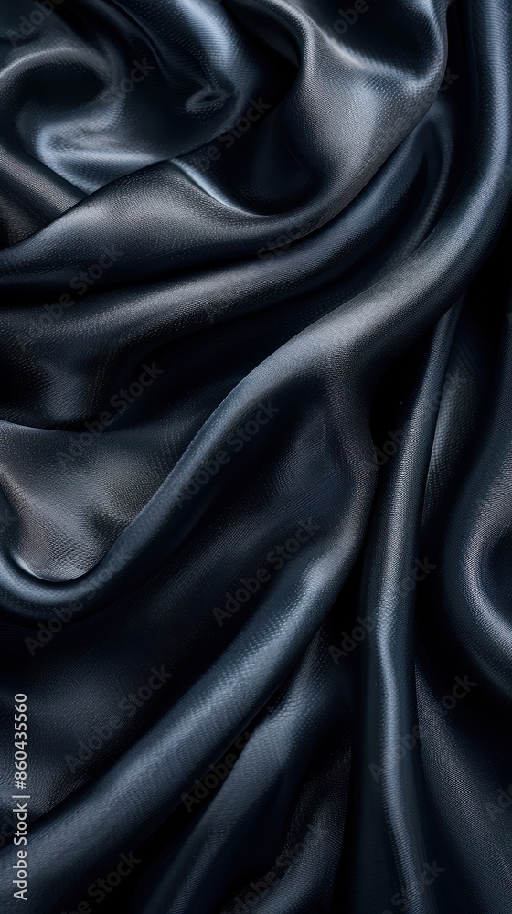Fototapeta premium Dark and luxurious silk texture with elegant folds, perfect for backgrounds, fabric designs, and high-end product presentations.