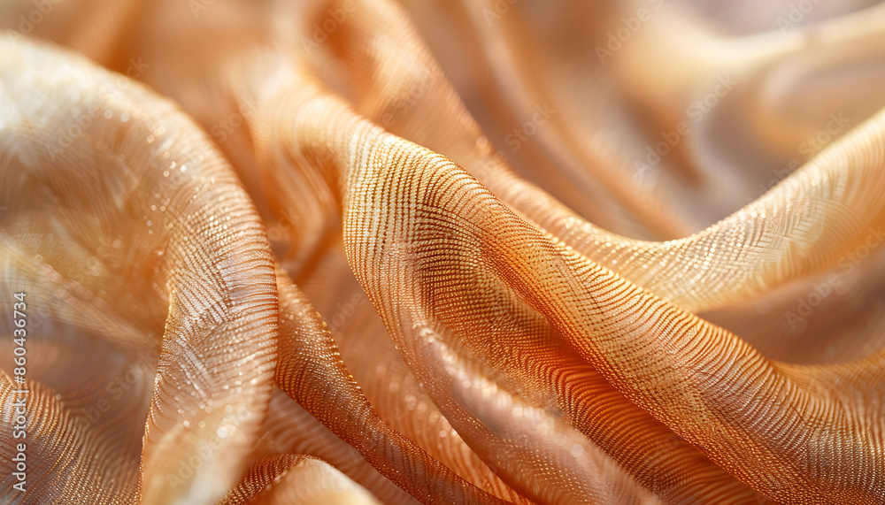 Macro photography capturing intricate patterns and textures of a piece of orange fabric, resembling the soft fur of a peach. The vibrant color mirrors the hues of a ripe fruit Macro photography capturing intricate patterns and textures of a piece of orange fabric, resembling the soft fur of a peach. The vibrant color mirrors the hues of a ripe fruit